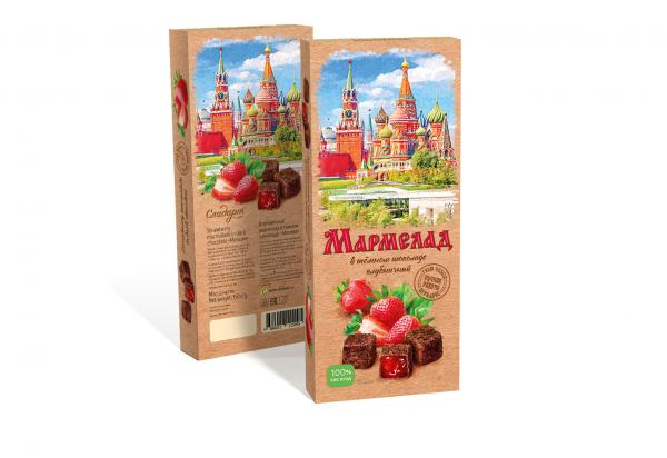 №2 Сладарт Мармелад Клубничный в темном шоколаде, 150г  в Мурманске